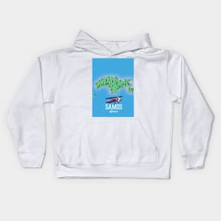 Samos Greece map Kids Hoodie